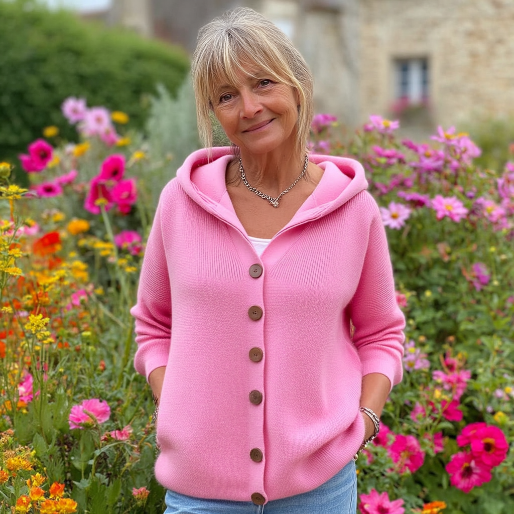 Cléandre™ | Button-Up Hooded Cardigan