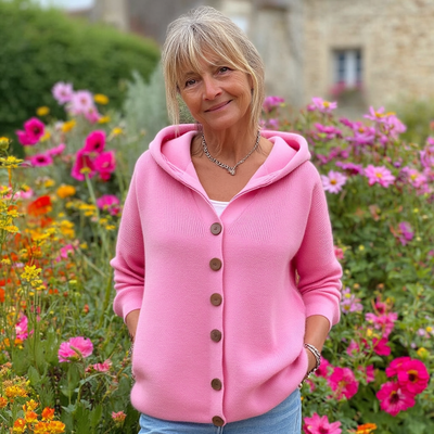 Cléandre™ | Button-Up Hooded Cardigan